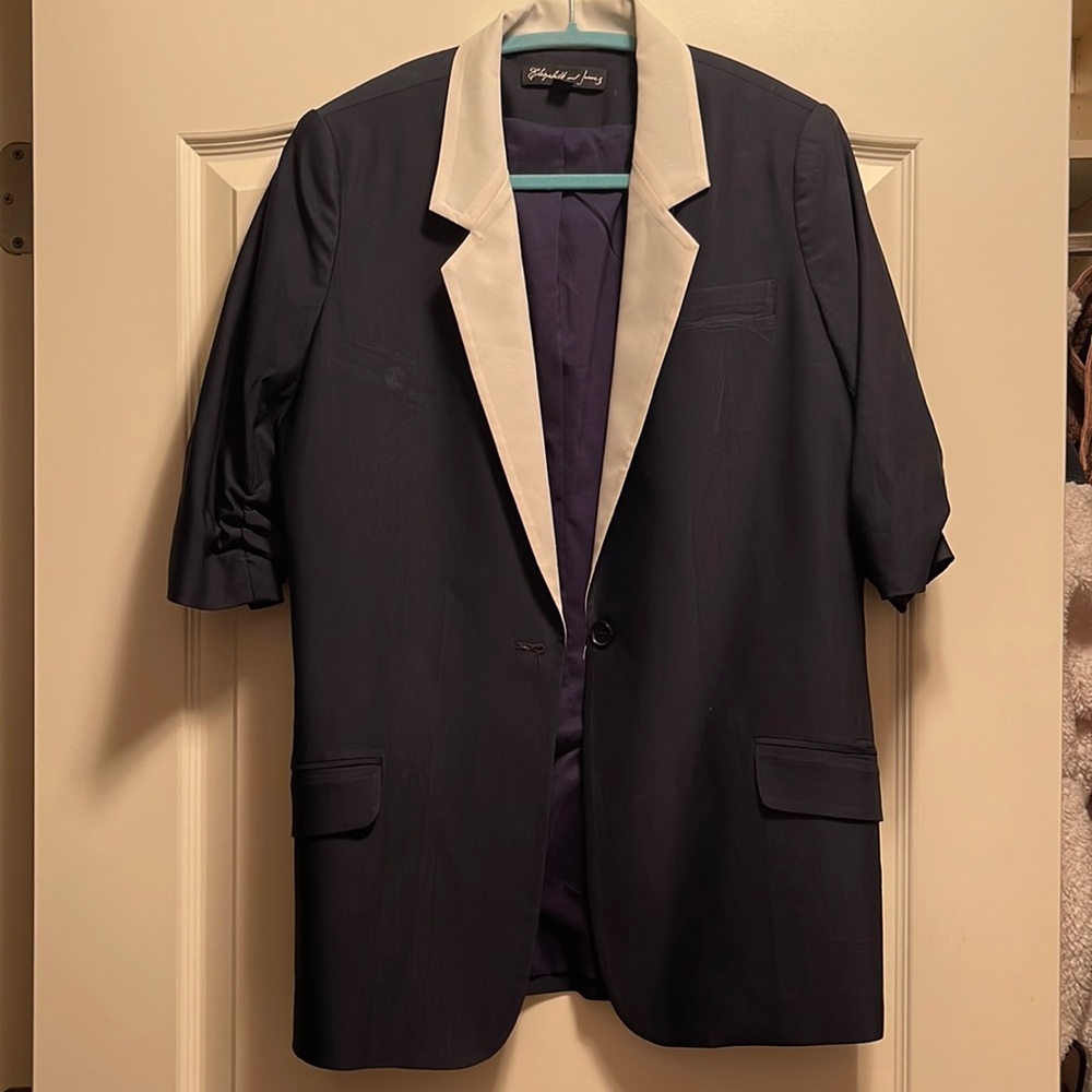 Oversized Elizabeth and James navy blazer with white collar
